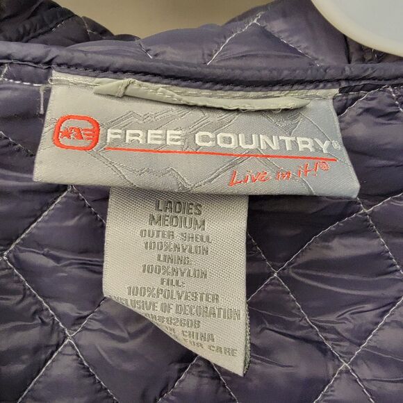 Free Country Puffer Jacket Grey w/ Hood - Size Medium - Picture 4 of 4